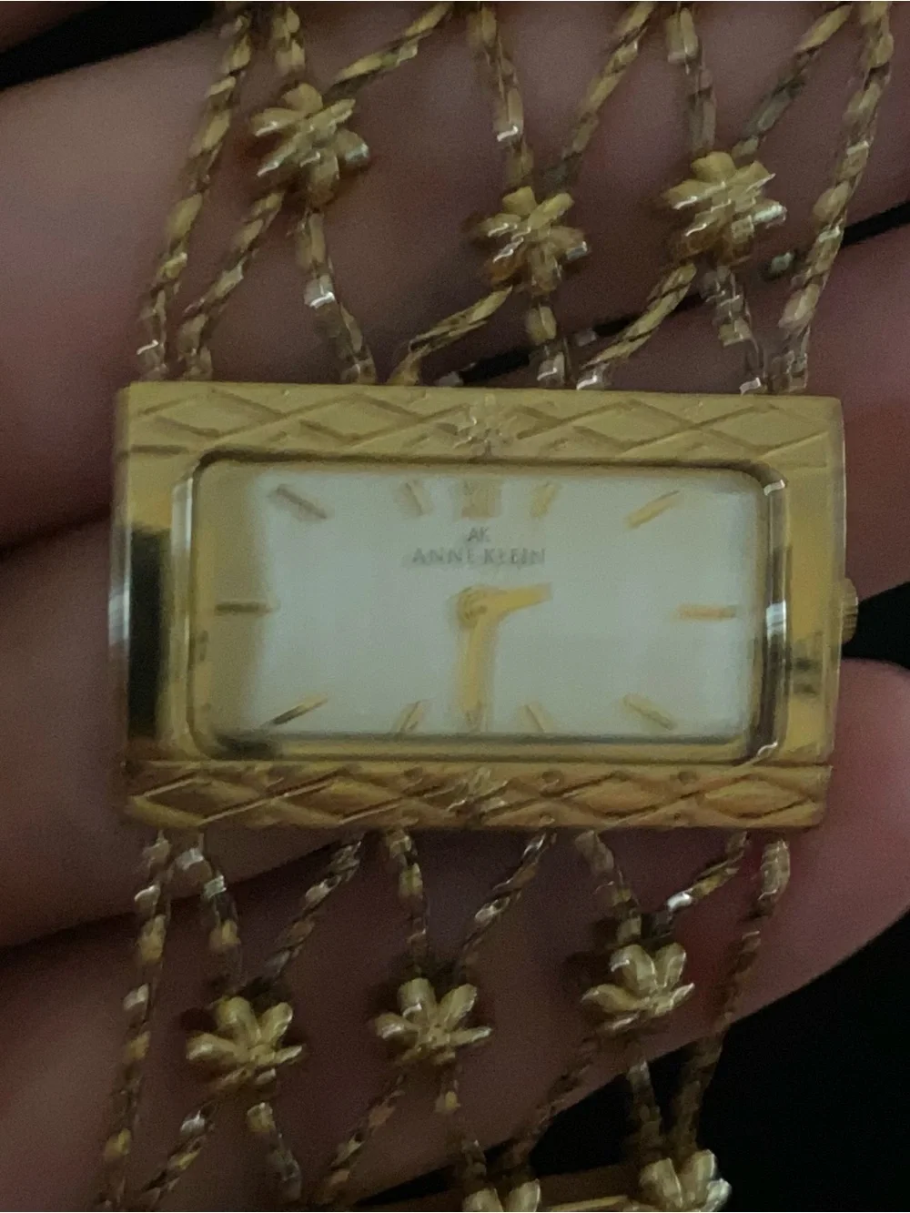 Anne Klein Gold-Tone Chain Link Bracelet Watch